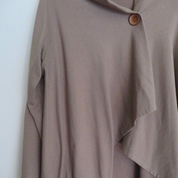 Bobeau | Size XL | Brown One Button Fleece Wrap Cardigan Sweater - Picture 4 of 11